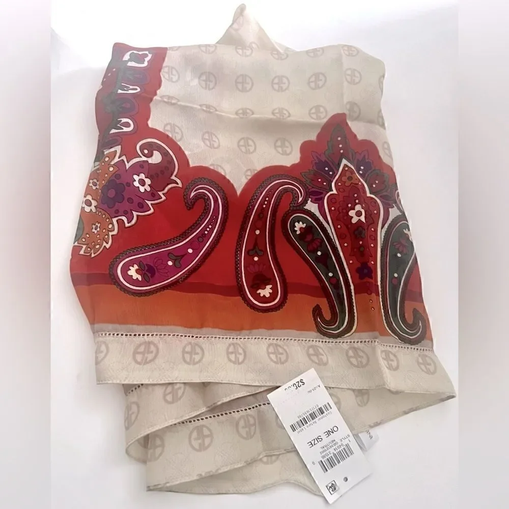New Giani Bernini Scarf giani Bernini Womens Satin Paisley Square Scarf Beige